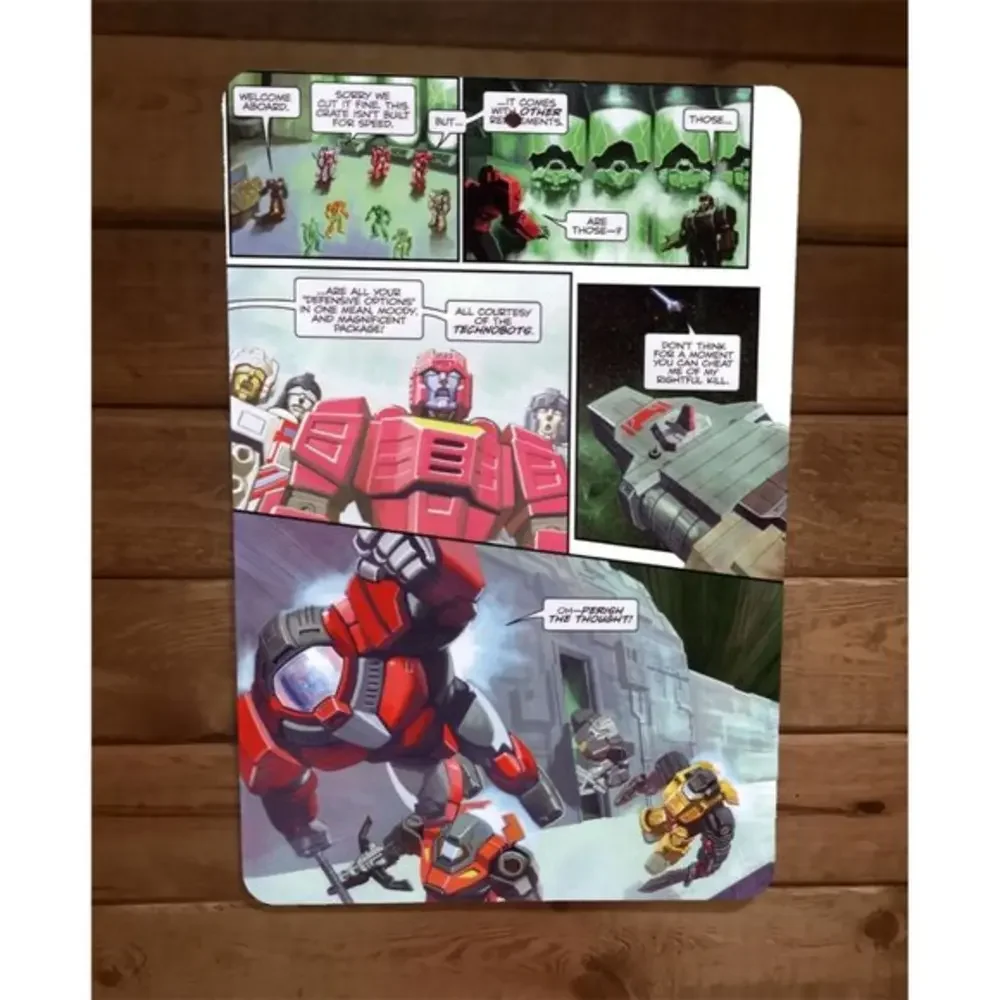 Technobots Gobots Transformers‎ Comic Book Strip 8x12 Metal Wall Sign Retro 80s